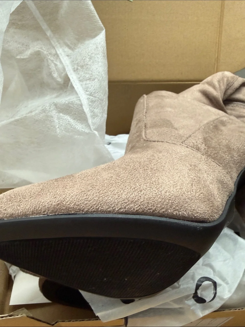 Journee Collection WC MAYA Taupe Over-the-Knee Suede Boots Women’s Size 7.5 NWT